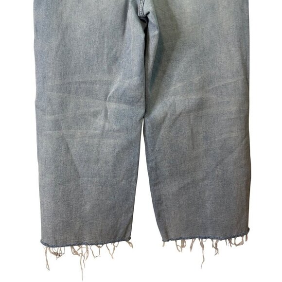 OAT New York Women's Light Wash High-Rise Wide-Leg Raw Hemline Stretch Size 28 - Picture 9 of 11